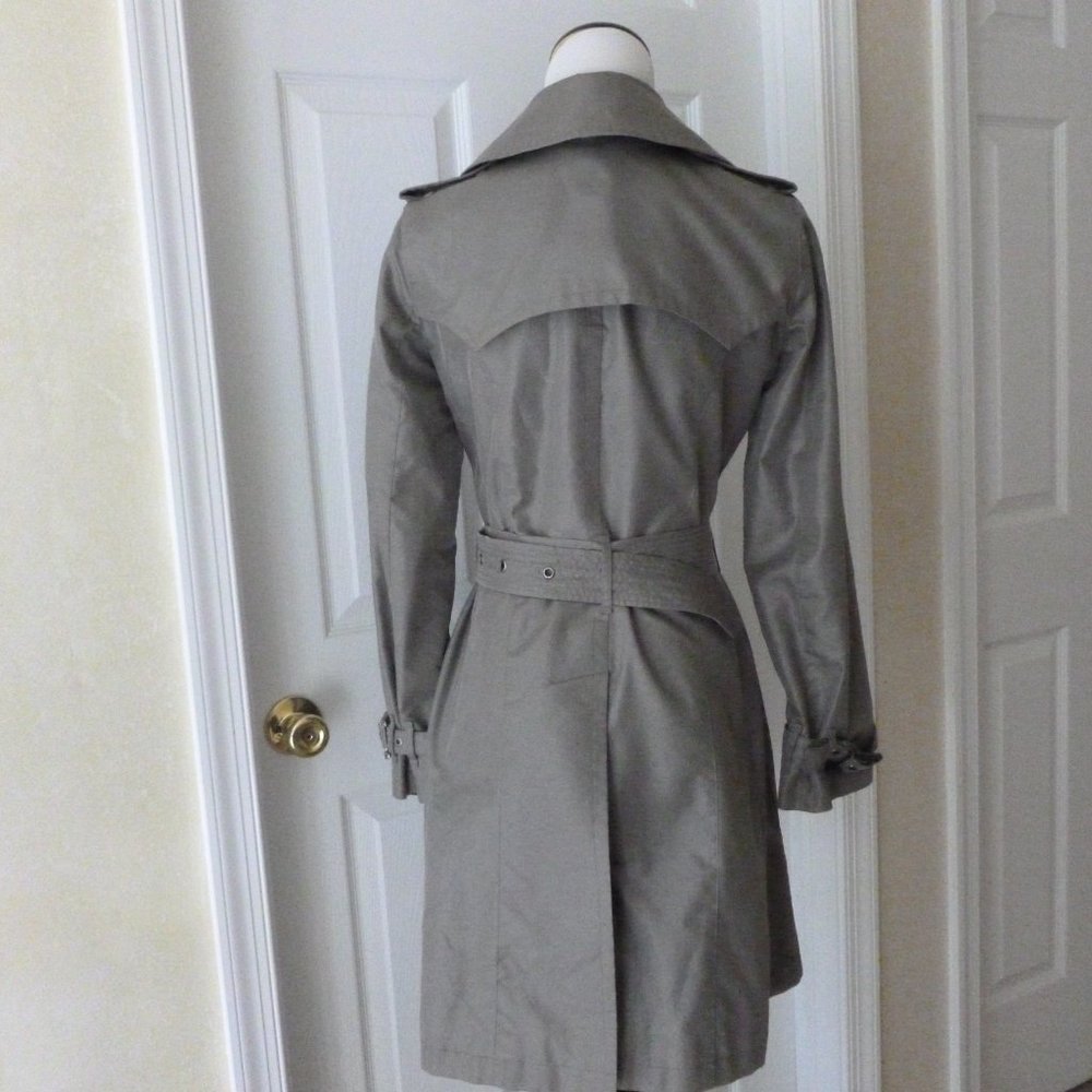 Burberry Gray Double-Breasted Trench Coat - Picture 4 of 9